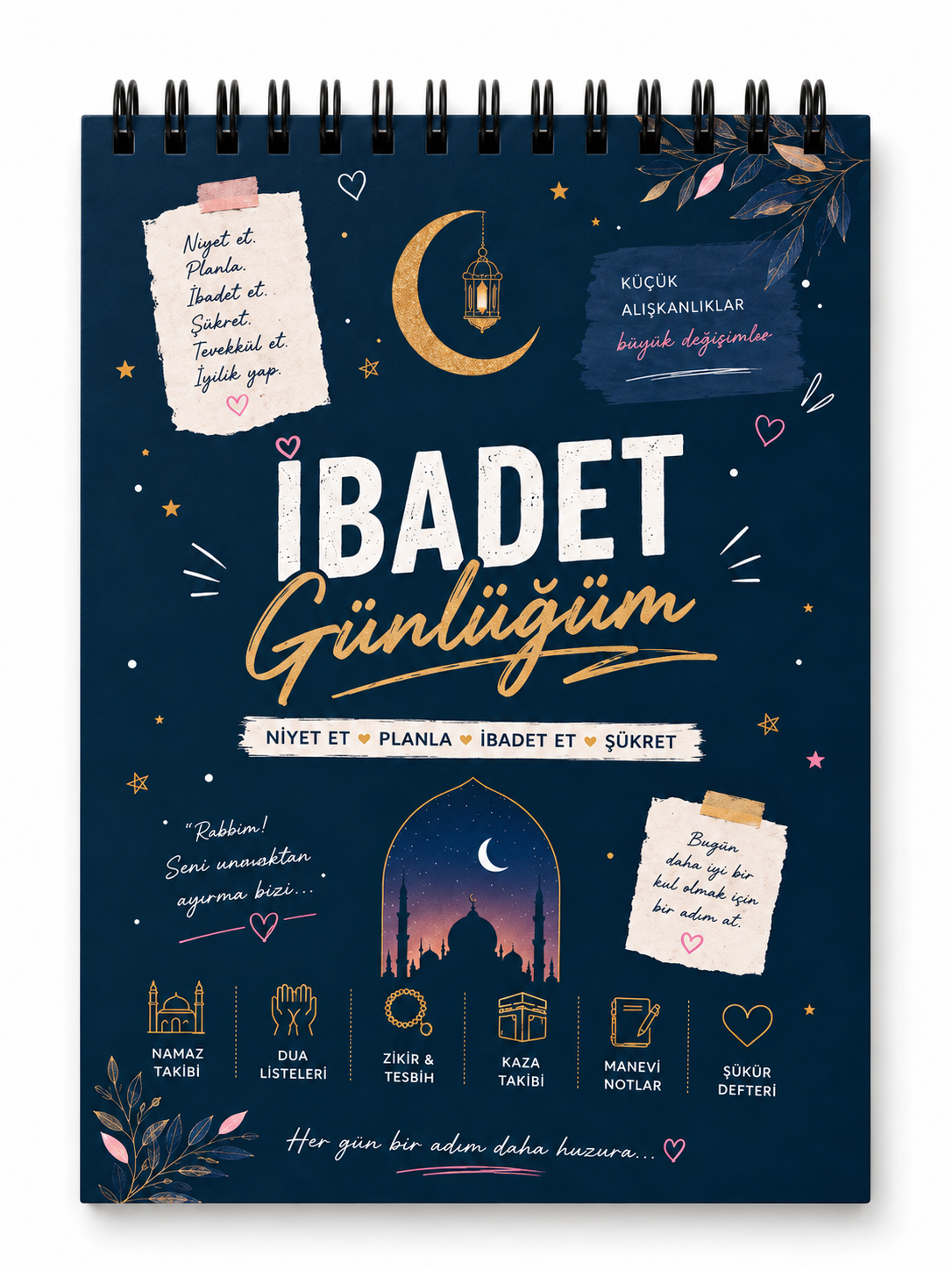 İbadet Günlüğü - Namaz & Zikir Takip Çizelgesi - İslami Planlayıcı